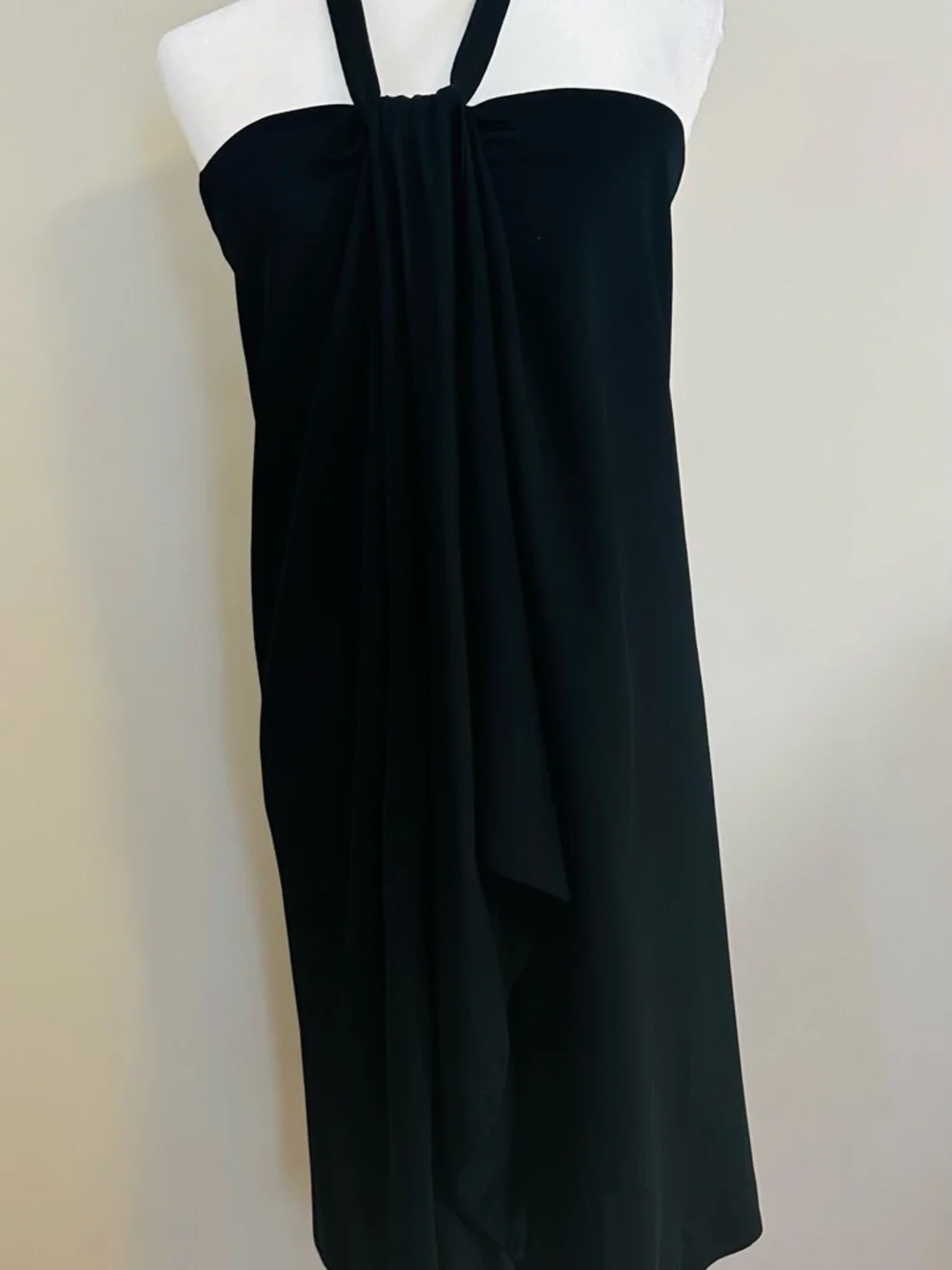 Balenciaga Paris Black Halter Neck Draped Dress 42 Large - Picture 2 of 9